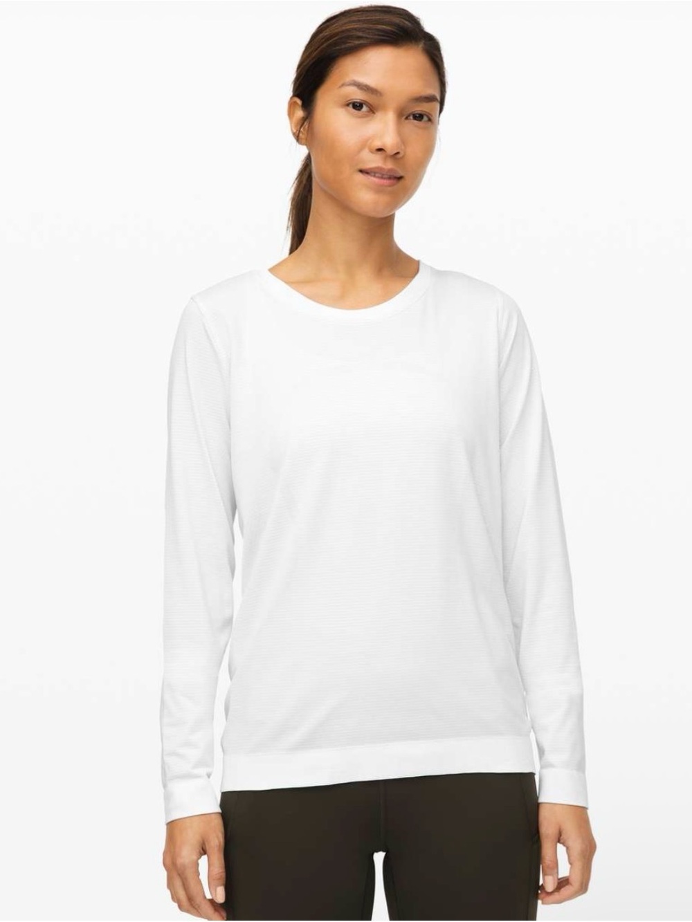 Lululemon Relaxed Swiftly Long Sleeve Crewneck Top - White